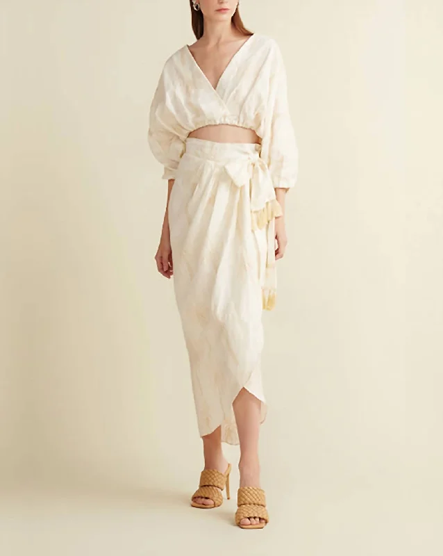 Formentara Wrap Skirt In Beige