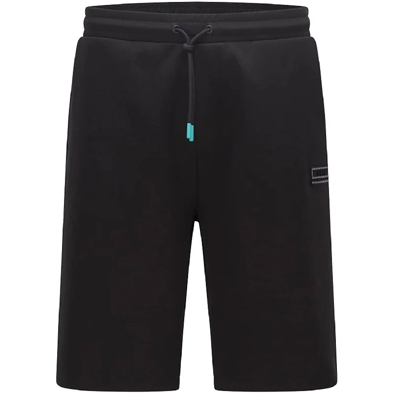 Men's - Hwoven Knit Shorts Cotton Knit Relaxed Fit In Black