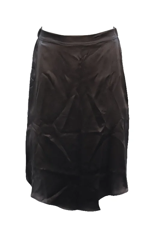 Vince Slit Skirt in Black Silk