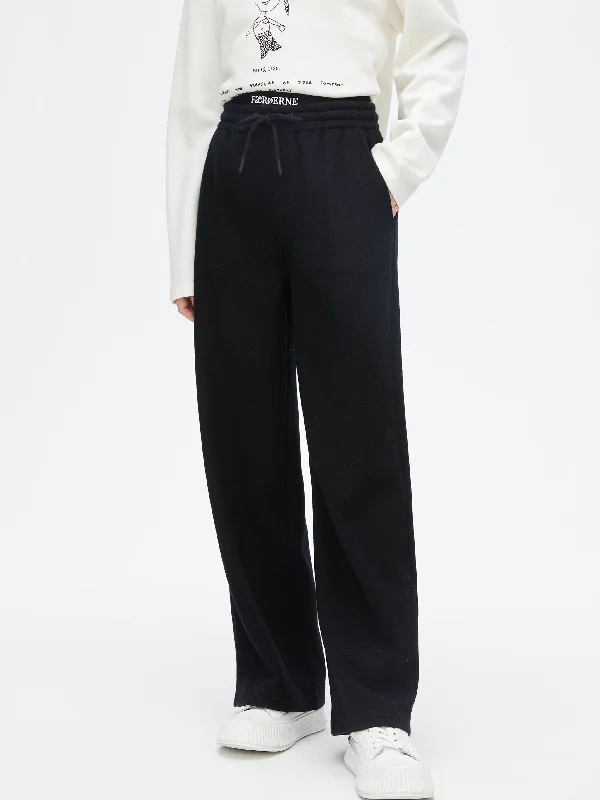 Wool Wide Leg Casual Pants