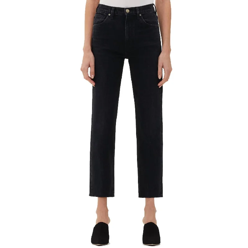 Cropped Straight Jean In Used Black