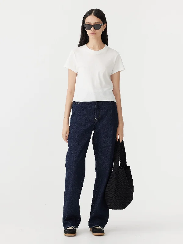 high rise straight leg jean