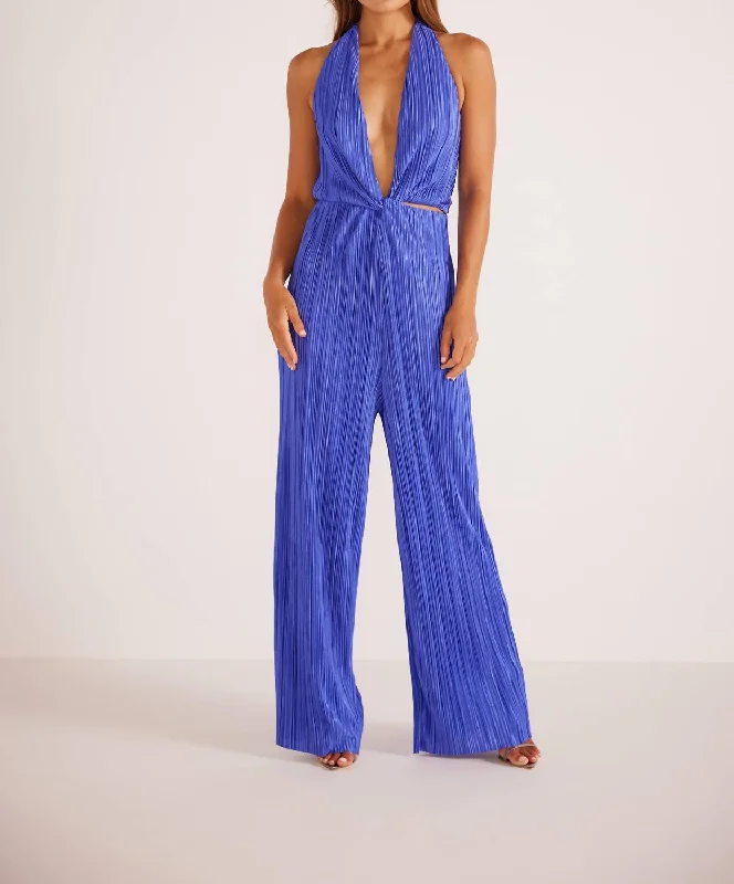 Izzy Halter Jumpsuit In Cobalt