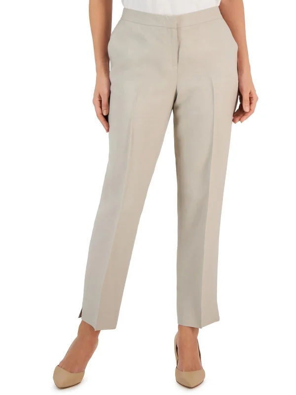 Plus Womens Summer Linen Blend Wide Leg Pants