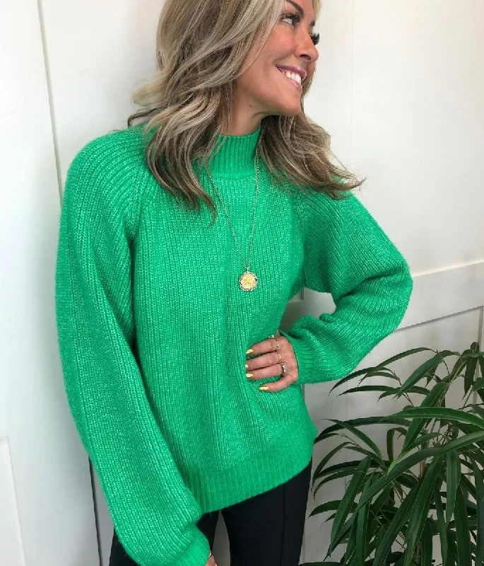 Rich Green Rib Knit Jumper