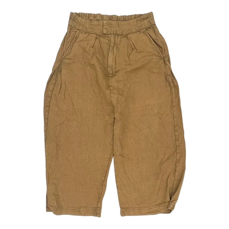 Pants Cropped By Free People In Tan, Size:L