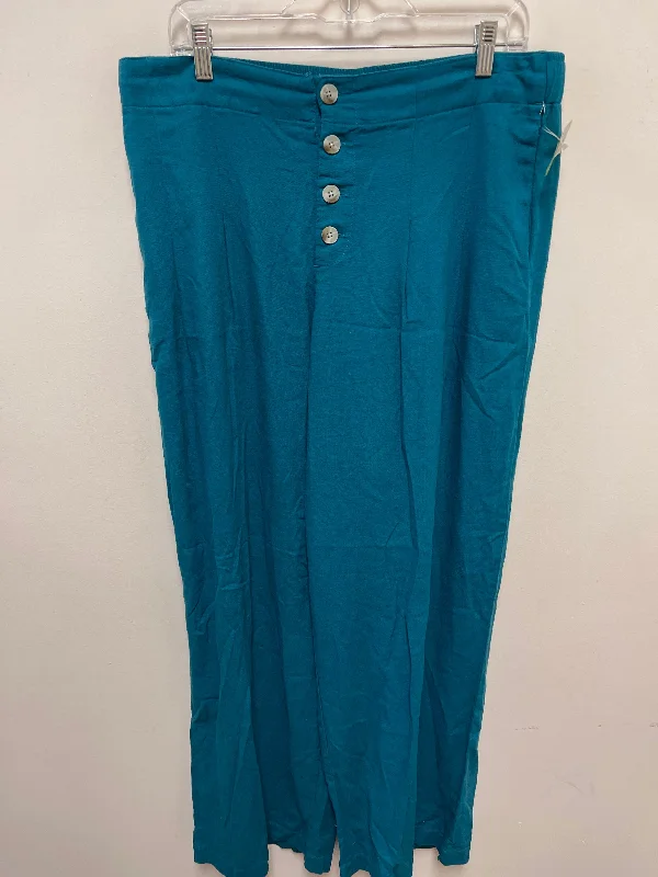 Pants Wide Leg By Clothes Mentor In Teal, Size: Xl