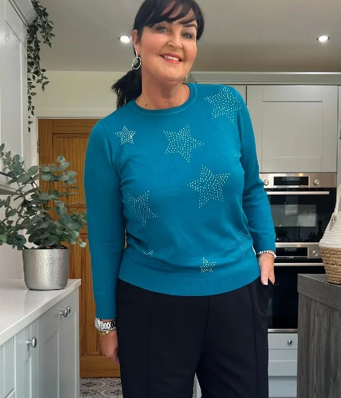 Teal Diamante Star Jumper