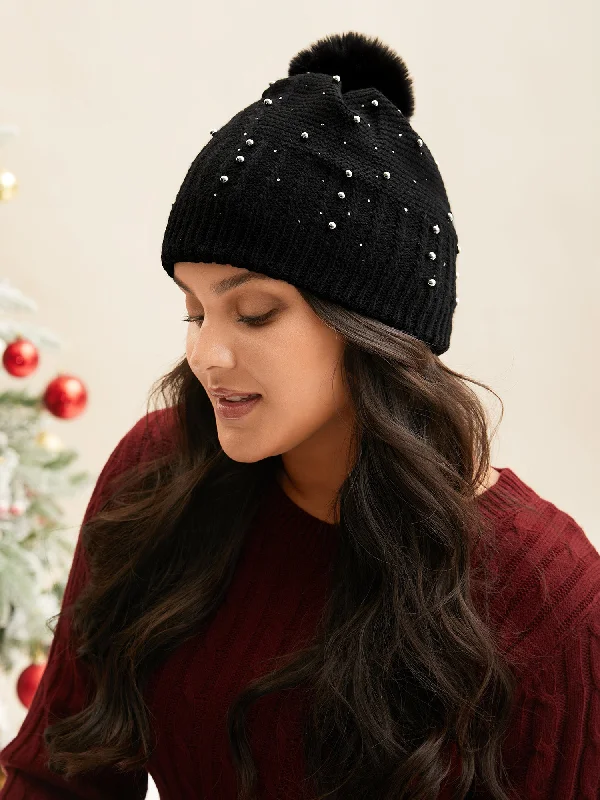 Studded Acrylic Winter Cap