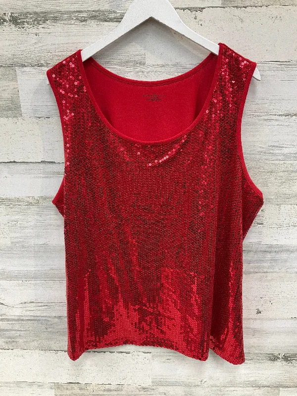 Top Sleeveless By Bobbie Brooks In Red, Size: 3x