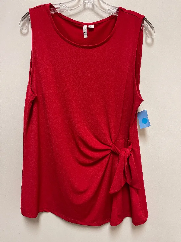 Top Sleeveless By Elle In Red, Size: L