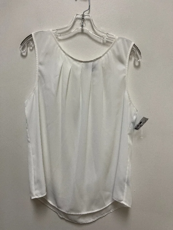 Top Sleeveless By Worthington In White, Size: L