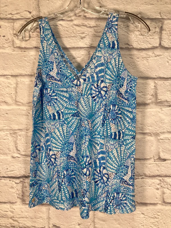 Top Sleeveless Designer By Lilly Pulitzer In Blue & White, Size: Xxs