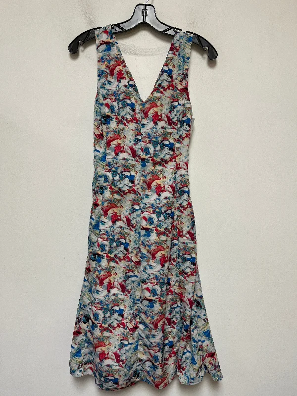 Multi-colored Dress Casual Midi Carmen By Carmen Marc Valvo, Size Xs