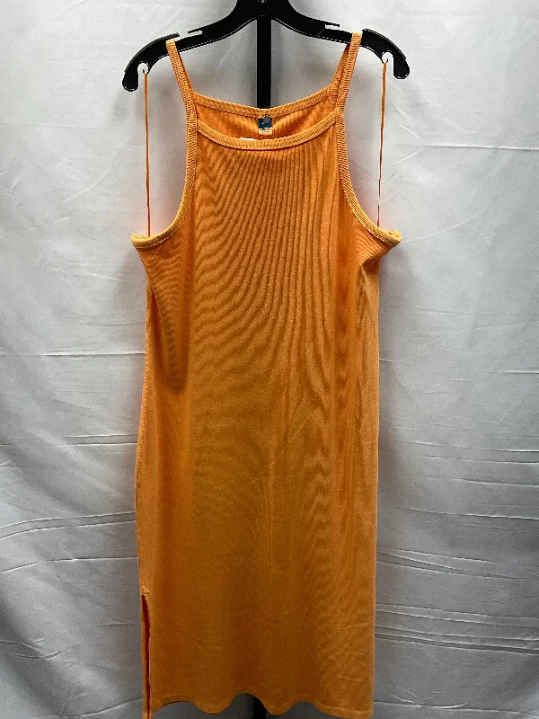 Orange Dress Casual Midi Old Navy, Size Xxl