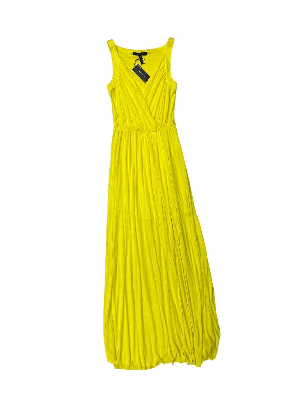 Yellow Dress Casual Maxi Bcbgmaxazria, Size Xxs