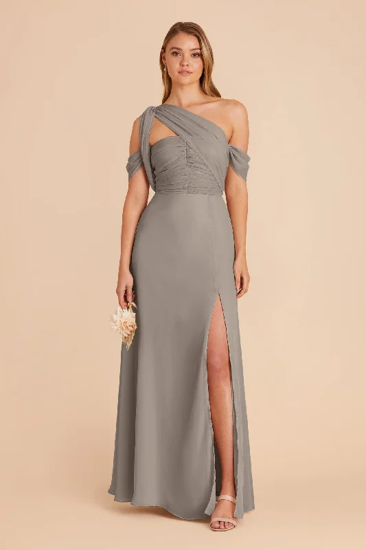 Cara Chiffon Dress - Silver