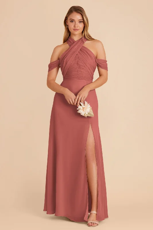 Cara Chiffon Dress - Wild Rose