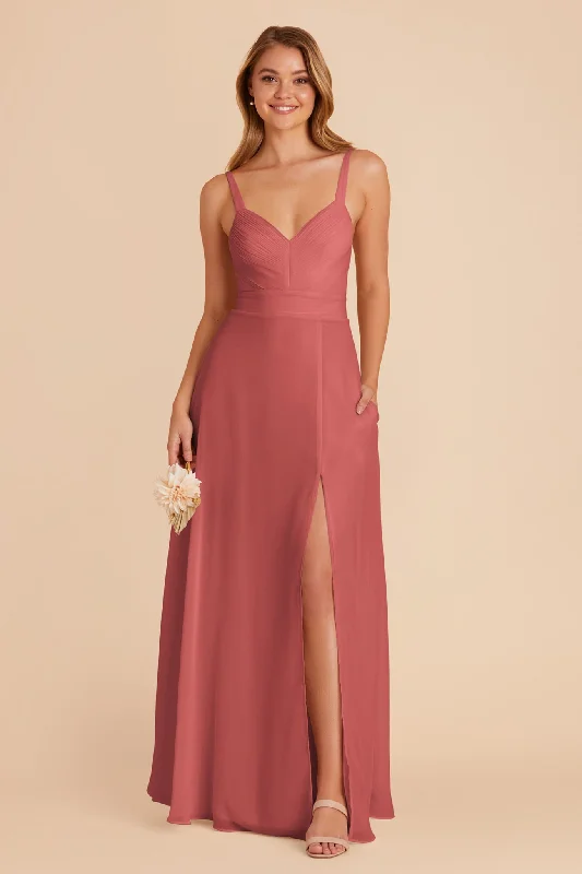 Deborah Chiffon Dress - Wild Rose