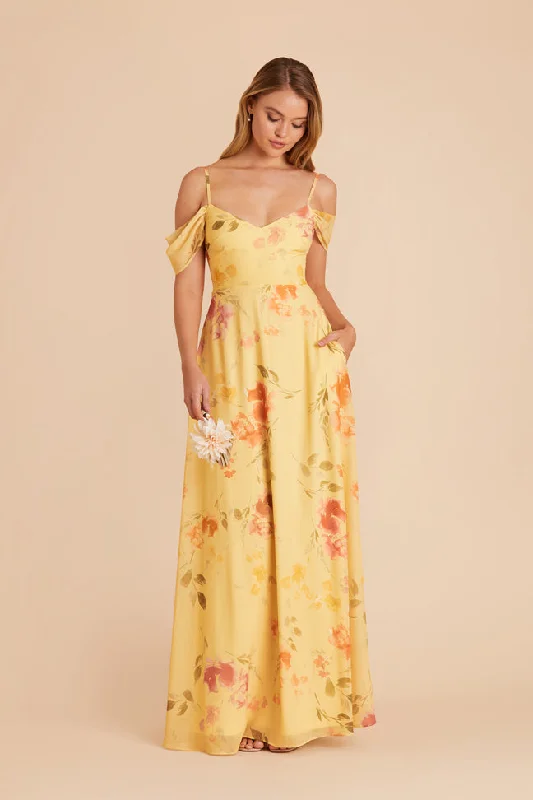 Devin Convertible Dress - Pale Yellow Rococo Floral