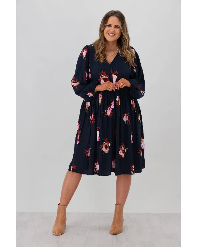 Elm Posy Floral Dress Navy Floral