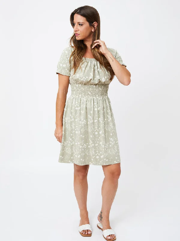 Juliet Short Sleeve Mini Dress - Field Taupe