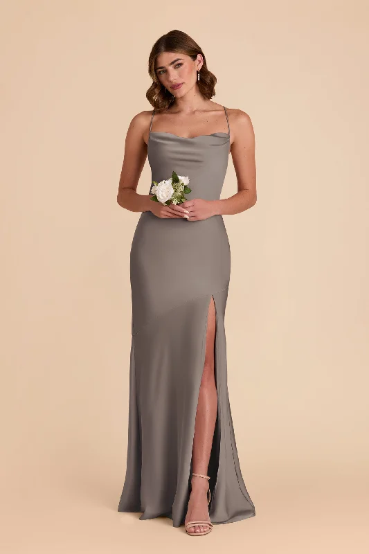 Olivia Matte Satin Dress - Quartz