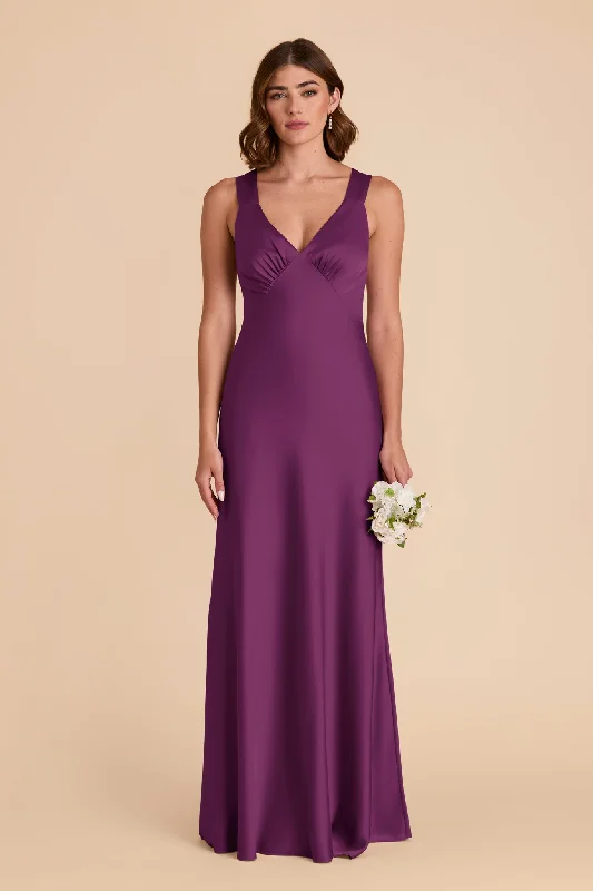 Veronica Matte Satin Dress - Fig