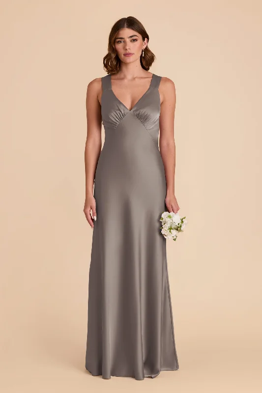 Veronica Matte Satin Dress - Quartz