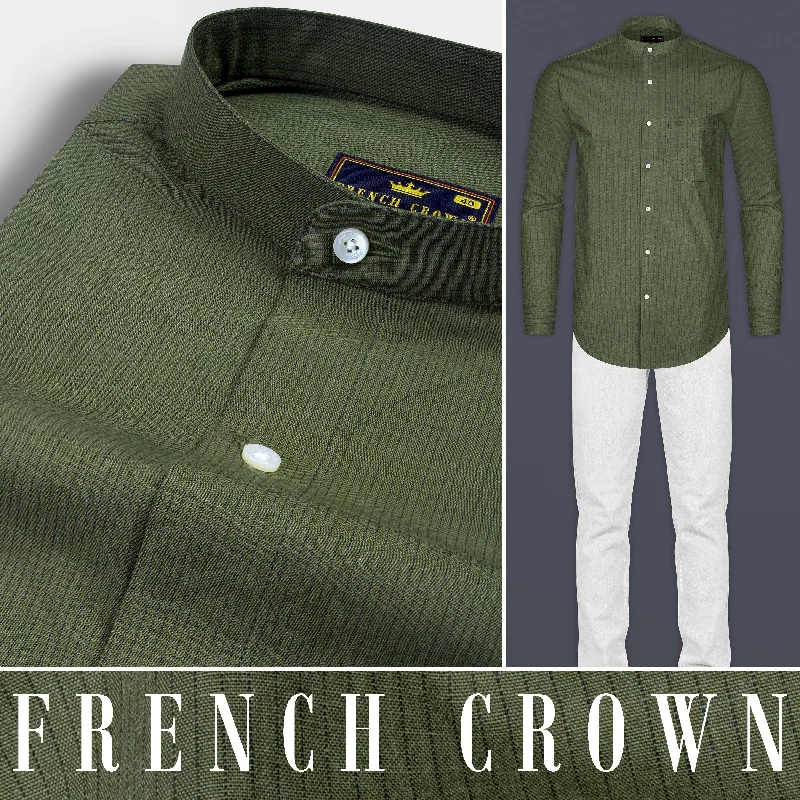 Finch Green Striped Royal Oxford OverShirt/Shacket